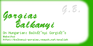 gorgias balkanyi business card